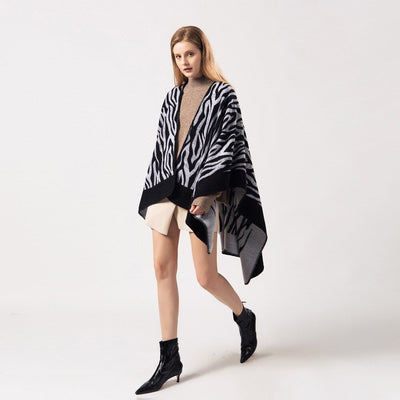 Poncho Femme Zèbre