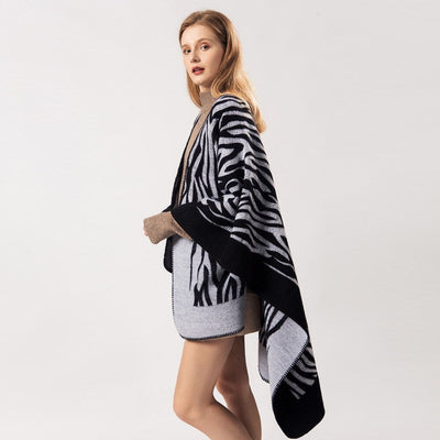 Poncho Femme Zèbre