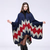 Poncho Femme Zig Zag - bleu & rouge