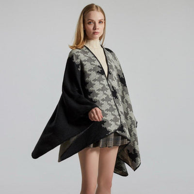 Poncho Hiver Femme Asymétrique