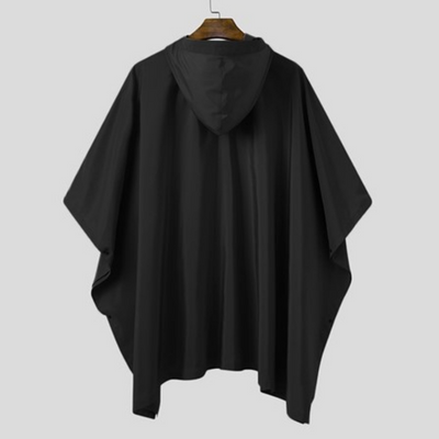 Poncho Homme Capuche Noir