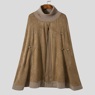 Poncho Homme Col - Camel / S