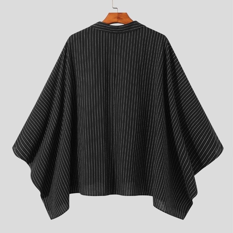Poncho Homme Rayé - Noir / S
