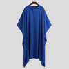 Poncho Long Bleu Homme - S