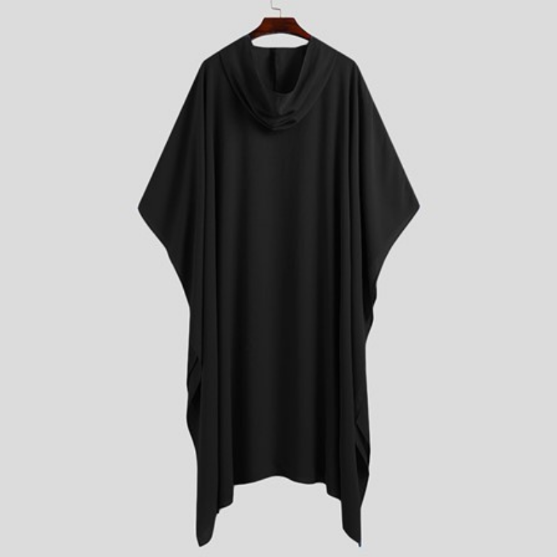 Poncho Long Noir Homme - S