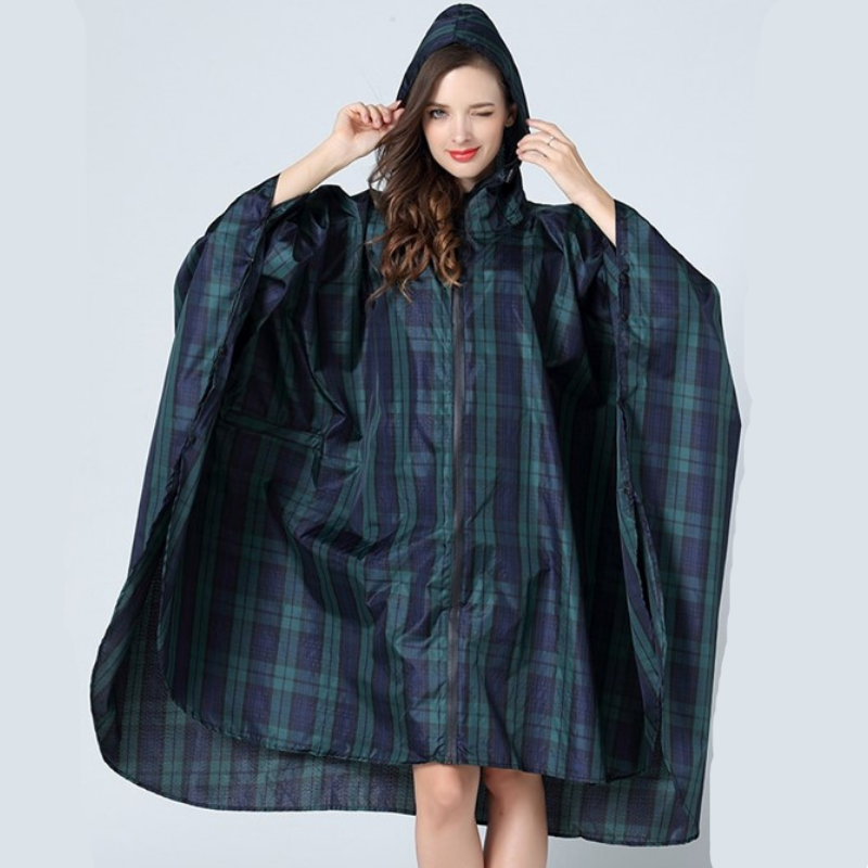 Poncho Pluie Carreaux Ecossais