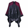 Poncho Rayure Femme - rouge
