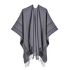 Poncho Vintage Femme - gris